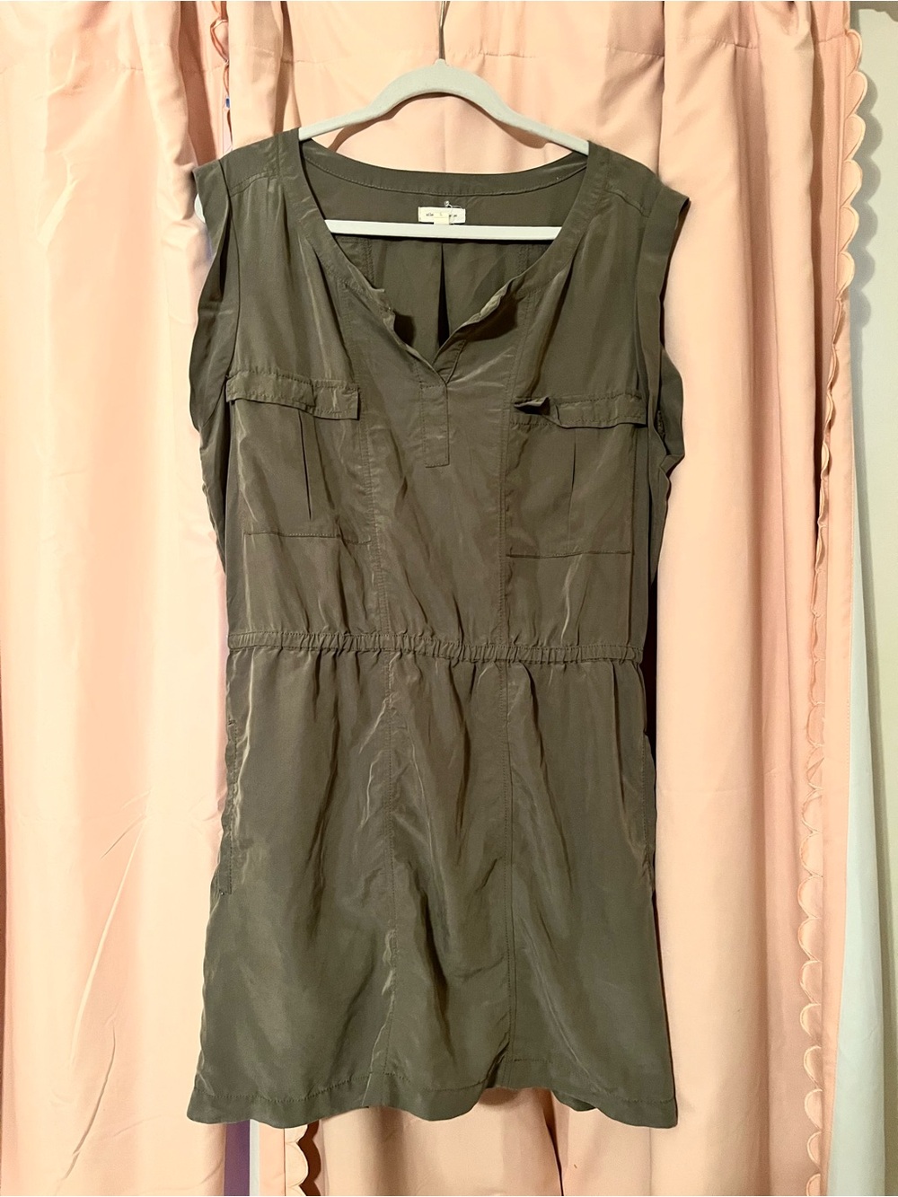 Urban Outfitters Silence + Noise Sleeveless Olive Utility Mini Dress